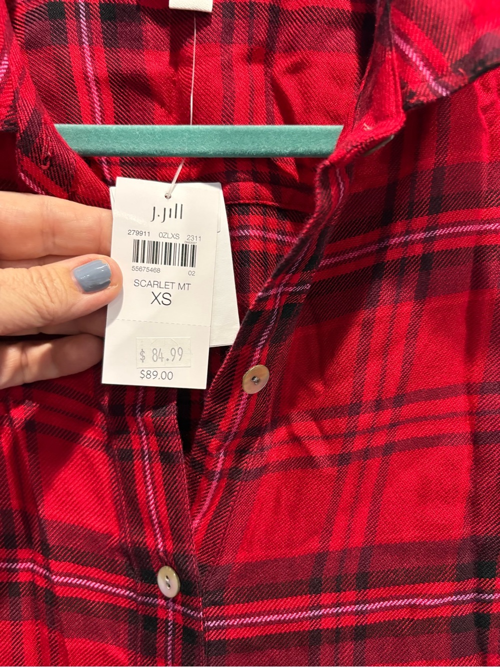 J. Jill Plaid Button Down Top - Picture 4 of 7